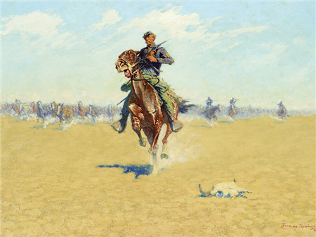 Frederic Remington (1861–1909),  Cutting Out Pony Herds (A Stampede) (1908), Sold at Auction: $5,625,000 – The Coeur d’Alene Art Auction holds the world record price for a painting by Frederic Remington sold at auction.