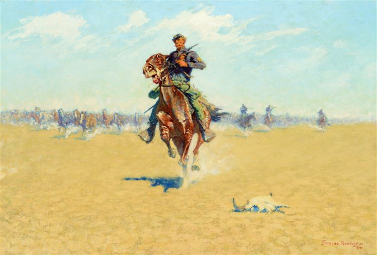 Frederic Sackrider Remington : Cutting out Pony Herds