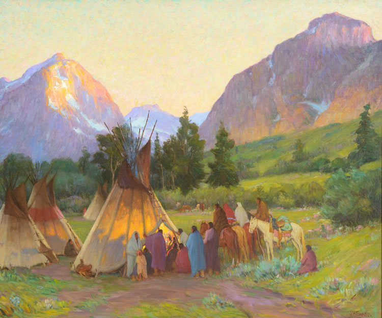 Joseph Henry Sharp : Crow Encampment