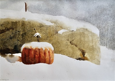 Jamie Wyeth (b. 1946)
Snow Pumpkin, 1976
Watercolor
13 ? x 19 ¼ inches