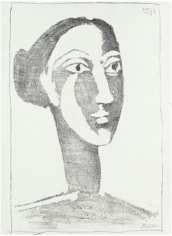 Pablo Picasso : Tête de Femme au Chignon Limited Edition Lithograph