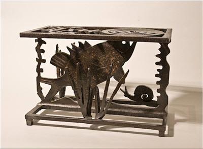 Max K Elias : Aquarium, 1986 (welded steel; 8.5' x 12.75' x 6.5')