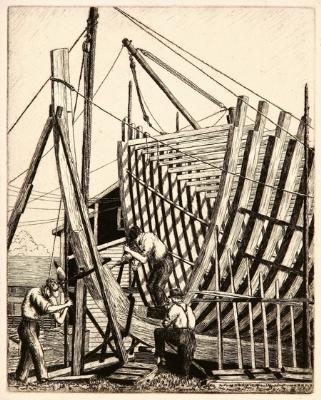 Kevin B O'Callahan : Kevin B. O'Callahan, 'Boatbuilders' (1938)