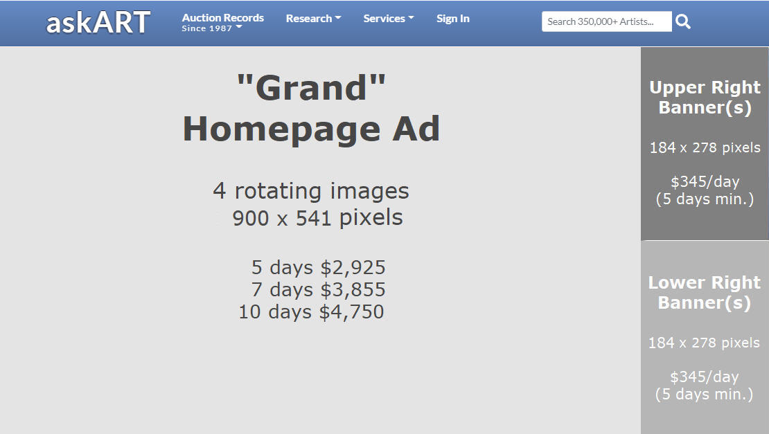 homepage desktop layout