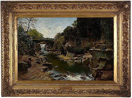 John Wallace : The Waterfall and Old Mill, Jesmond Dene, Newcastle