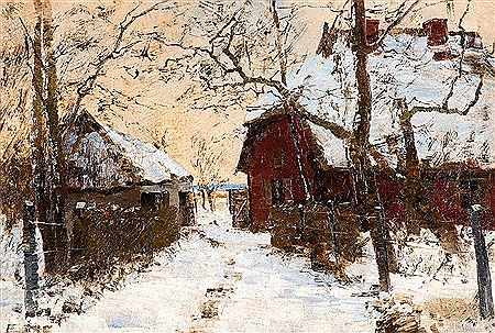 Elisabeth von Eicken : Homestead in winter.