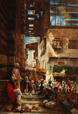 Charles Robertson : The Street of the Ghoreeyah, Cairo