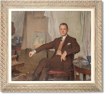 Gerald Festus Kelly : A Glass of Sherry in the Studio, Portrait of W. Somerset Maugham