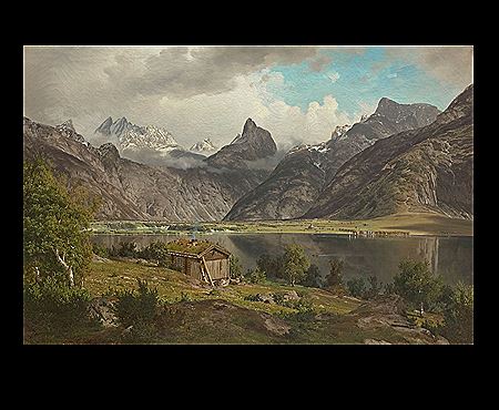 Johan Fredrik Eckersberg : Landskap med Romsdalshorn, 1868