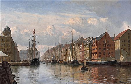 Christian Blache : Sailing ships in Nyhavn.