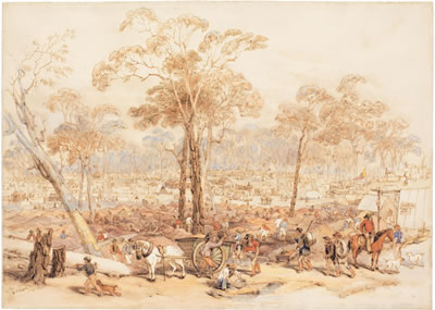 George French Angas : Eaglehawk Gully, Bendigo, 1852