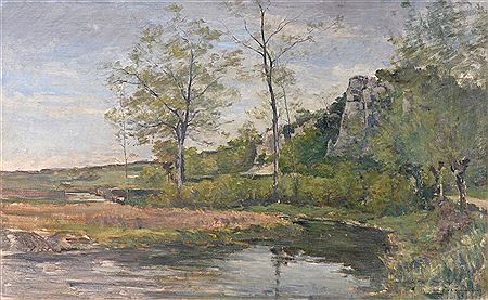 Claude Reignier : Cliffs and river.