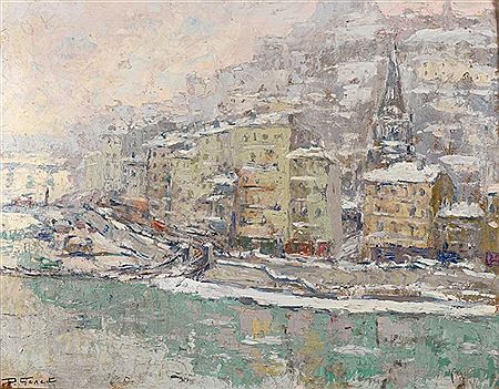 Paulette Genet : Quais de Saône under the snow