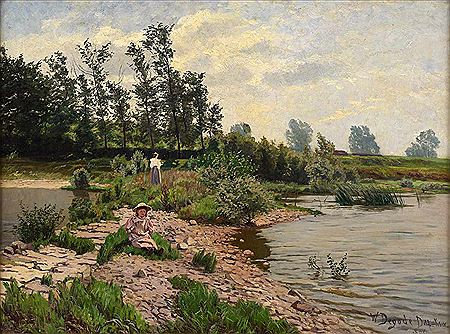 Wilhelm Degode : Summer day at Kaiserswerth.