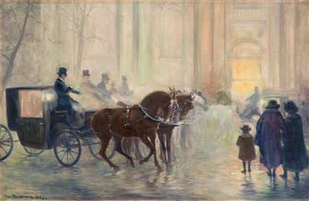 Joz Ryszkiewicz : 'In front of the church of Wizytki in Warsaw'