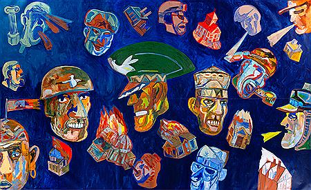 Edward Dwurnik : 'Long live the war!', 1991