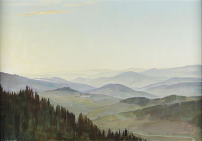 Albrecht Dunzendorfer : Sunrise in the Mühlviertel towards the Bohemian Forest