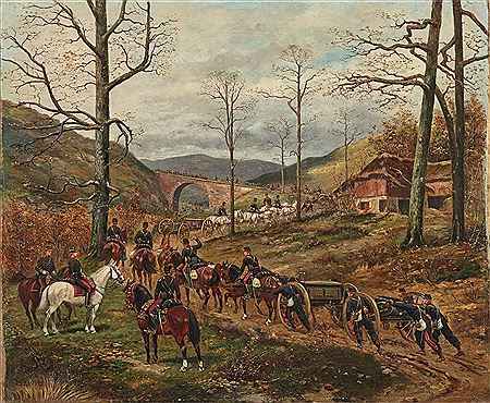 Paul Emile Léon Perboyre : The French 90th Horse Artillery Advancing on Rezonville, 1870