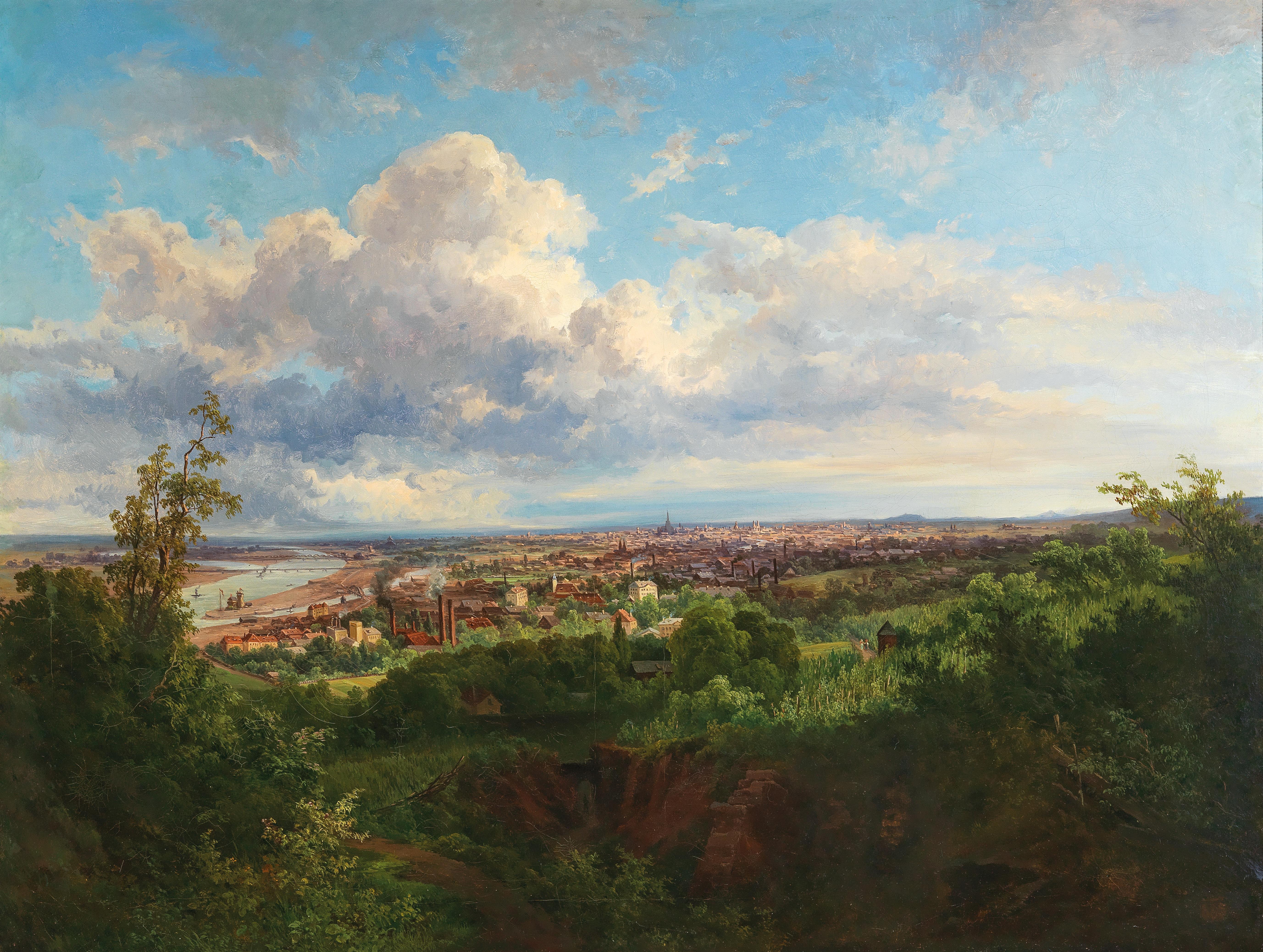 Anton Hlavacek : A View of Vienna, signed Hlavacek