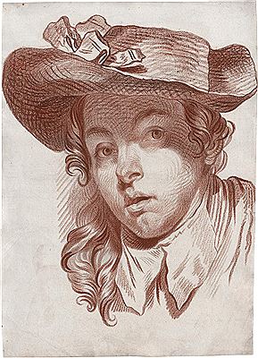 Jakob Matthias Schmutzer : Portrait of a young man in a hat