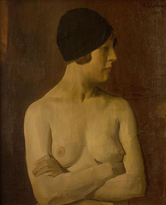 Boris Solotareff : Standing Nude in Black Cap