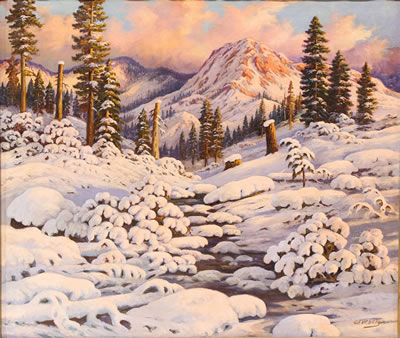 Godfrey Vesely : Snow Covered Mountain Woods