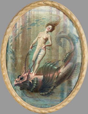 Otto Josef Olbertz : Underwater ride of a naked woman on a mythical creature