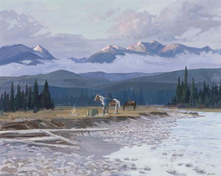 Peter Maxwell Ewart : Mountain Landscape, October Sunrise near Golden, BC