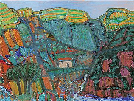 Eduard Baumer : House in the fields, Tropea landscape