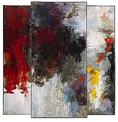 Heinz Kreutz : Rotes Triptychon (Wandlung), 1958