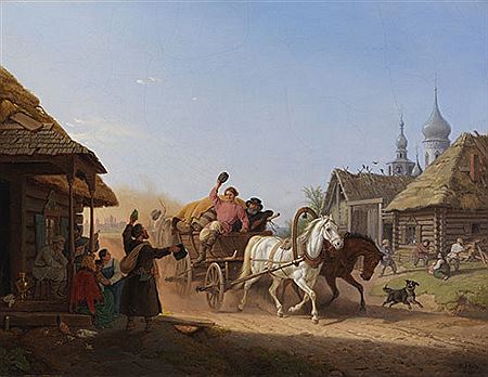 Peter Hess : Russische Dorfschänke, 1848.