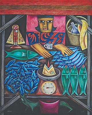 Nunelucio Alvarado : 'Untitled (Fish Vendor)'