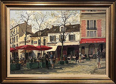 Arthur Victor Coverley-Price : Place Du Tetre Monmartre, Paris, with Cadet Au Gasgogne