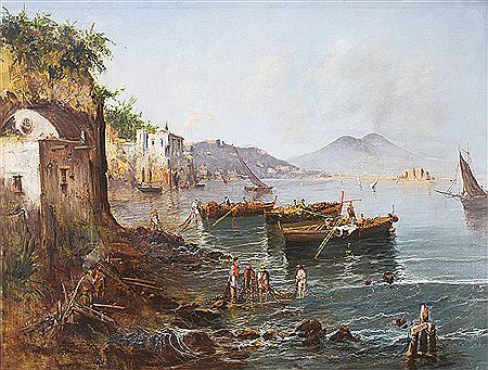 Giuseppe Aprea : Pescatori a Posillipo