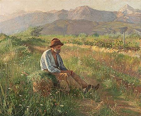 Raffaello Gambogi : The peasant in the meadow