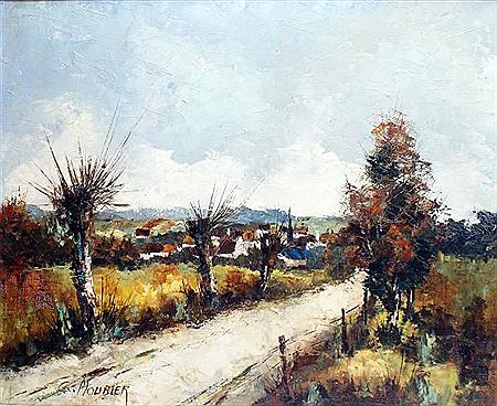 Claude Mourier : PETITE ROUTE PRÈS DU VILLAGE