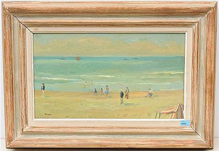 Jacques Fuchs : Strandszene mit Badenden