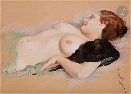 Jean Albert Grand Carteret : Lying nude