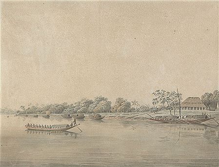 Hubert Cornish : A View of the Ganges at Kulna, Bengal