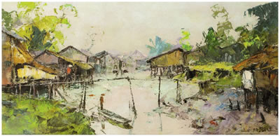 Le Minh : RIVER SCENE IN SAIGON