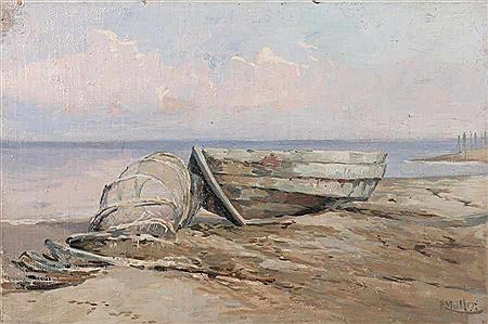 Rudolf Muller : 'Fishing boat on Lake Constance'