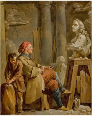 Jean Baptiste Marie Pierre : A SCULPTOR IN HIS STUDIO