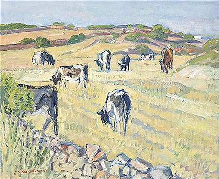 Josep Serra Llimona : Landscape with cows