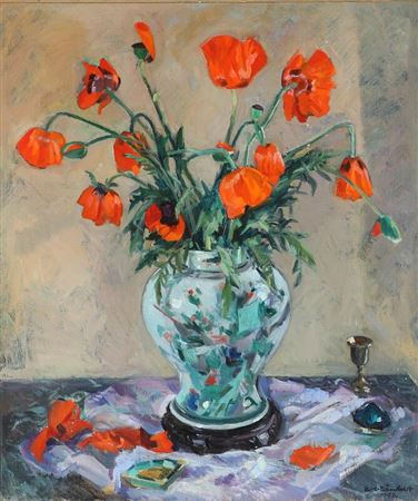 Hans Christian Barenholdt : Still life with flowers