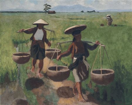 Joseph Inguimberty : Femmes Tonkinoises dans la Rizière (Tonkinese Women in the Rice Field)