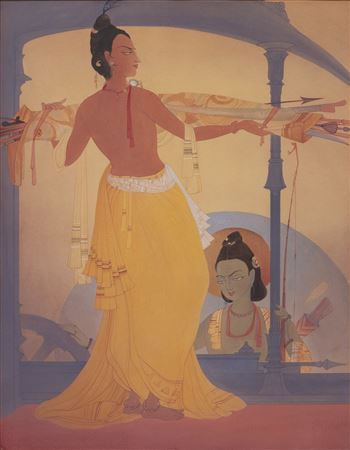 Abdur Rahman Chughtai : Krishna Instructing Arjuna