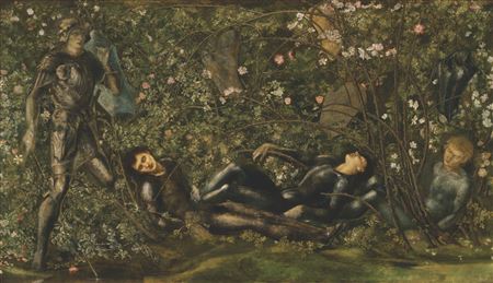 Edward Coley Burne-Jones : The Prince entering the Briar Wood