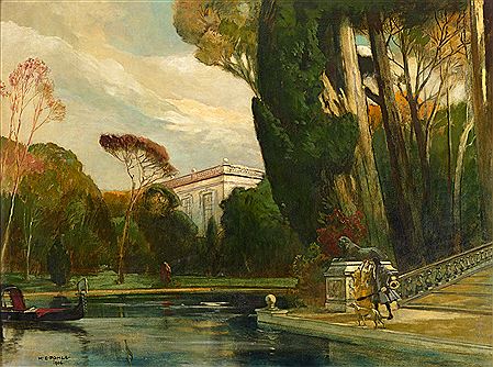 Hermann Emil Pohle : In the park of a palazzo