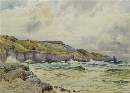 Edward H Simpson : Rough Water The Ness Sandsend