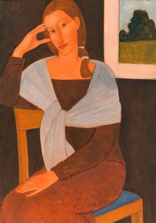 Roman Zakrzewski : Girl sitting on a chair, 2009